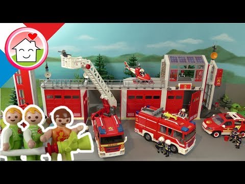 Playmobil pompiers en francais La maternelle visite les pompiers - La  famille Hauser 