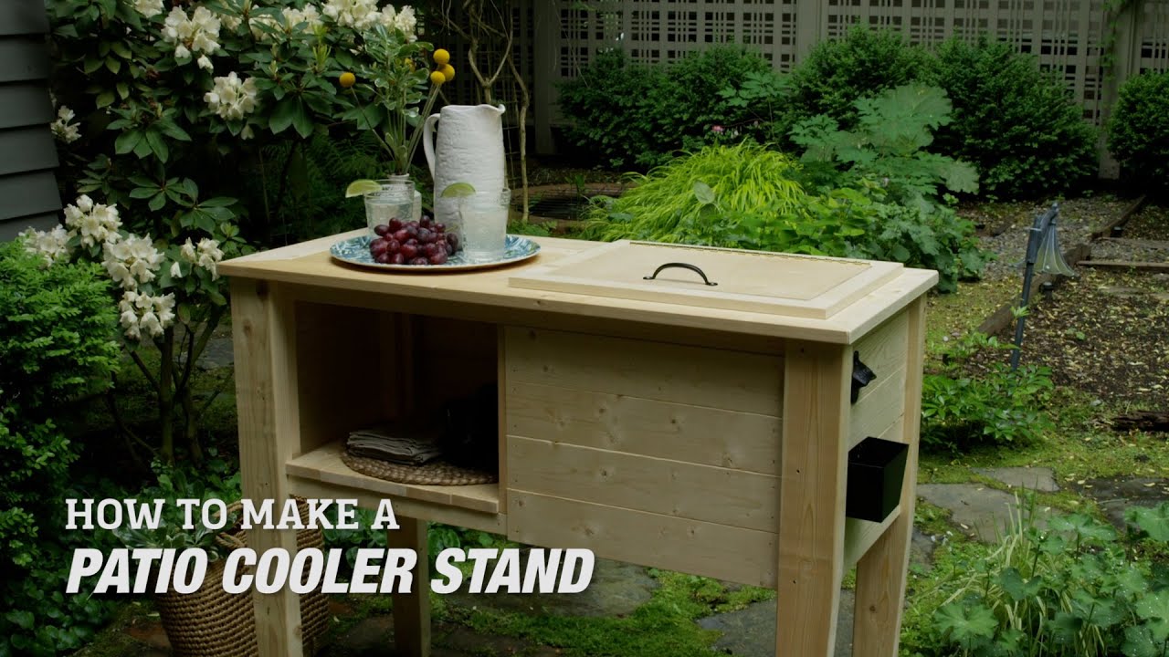 DIY Wooden Cooler Stand   Patio Cooler Stand