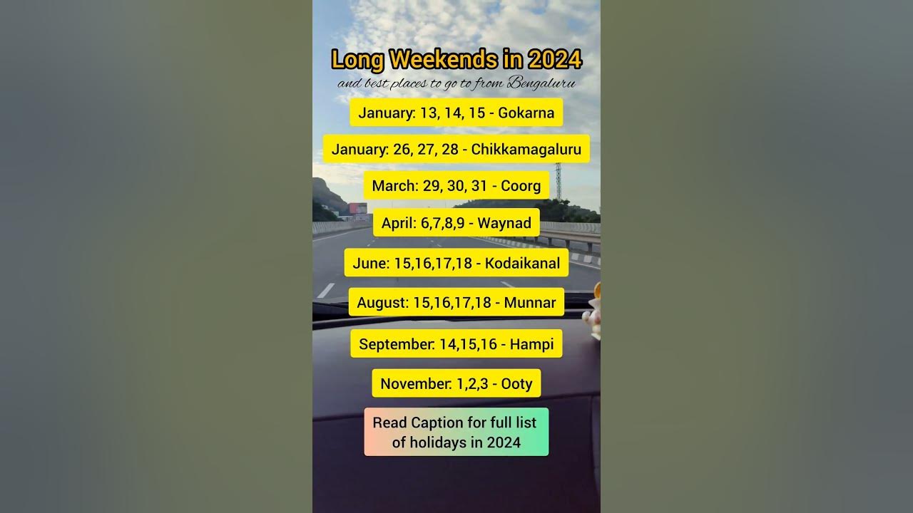 Long Weekends in 2024 YouTube