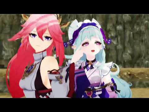 [MMD Genshin impact 원신] 유메미즈키 미즈키 &amp; 야에 미코 - Trouble Maker♡☆ [Yumemizuki Mizuki and Yae Miko]