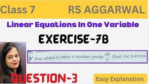 Linear Equations In One Variable Class 7 Ex 7b - Rs Aggarwal Chapter 7 Exercise 7B Question 3 - CBSE