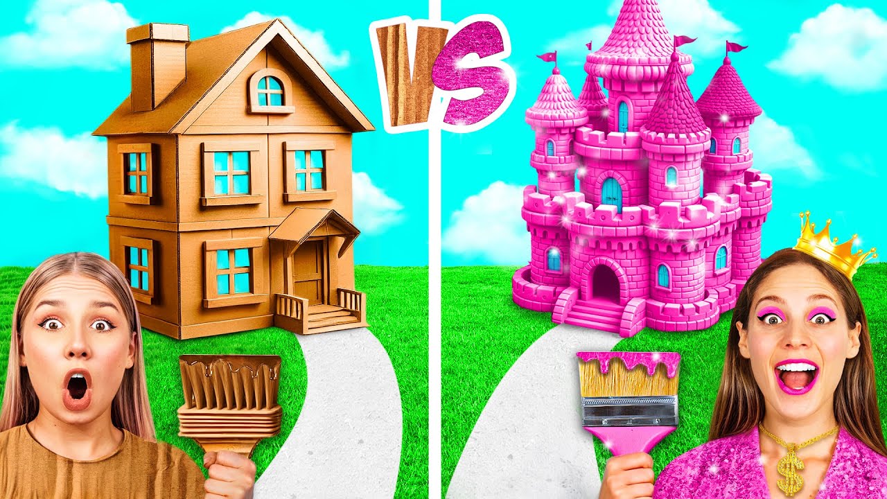 Домики Одного Цвета Челлендж | Бедная vs Богатая vs Ультра Богатая от GoFun Challenge