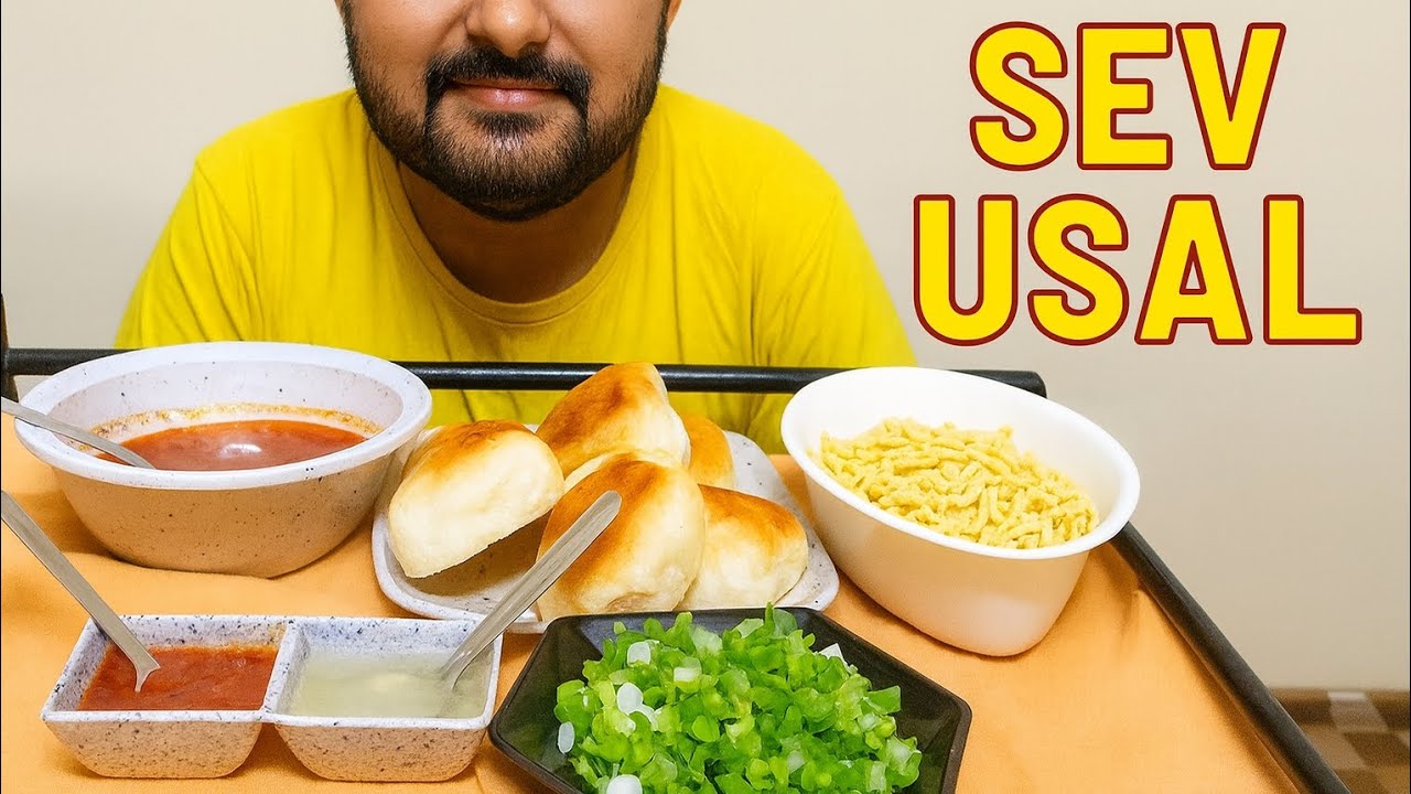 HOMEMADE SEV USAL WITH SOME SPICES & SALAD 😋.....#@Foodie Naitik 