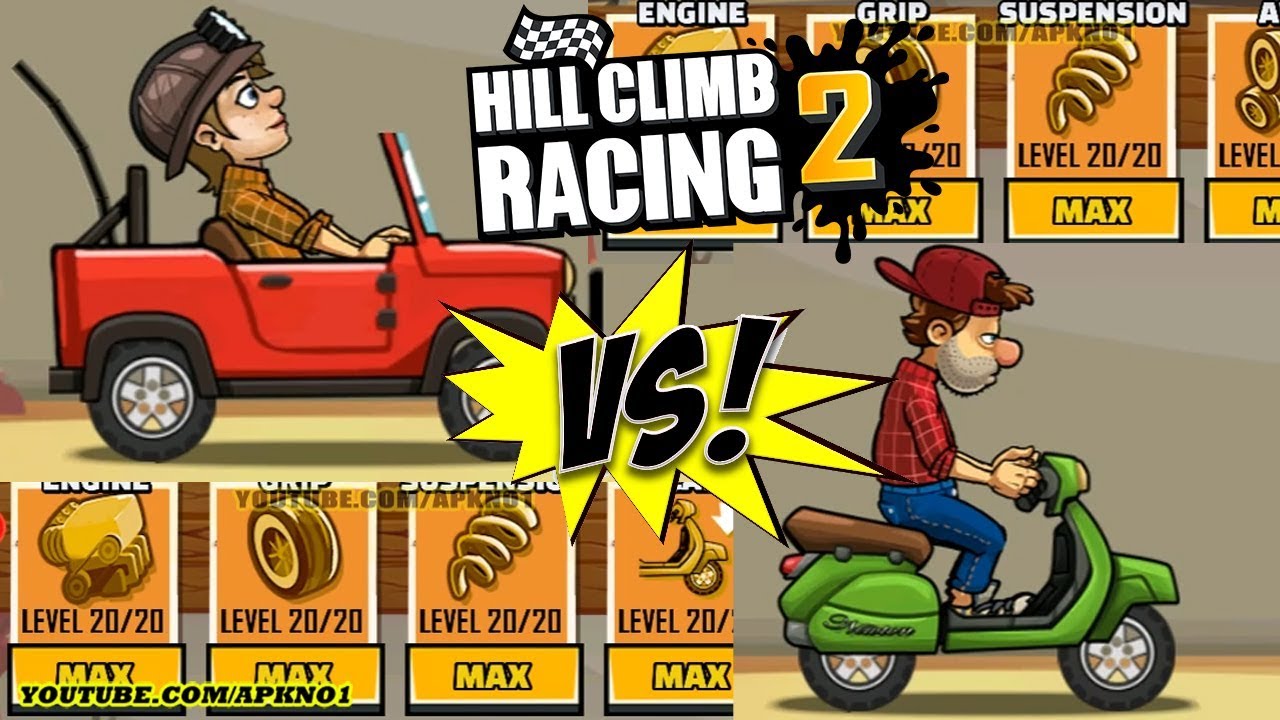 Hill Climb Racing 2 Android Gameplay Ep 4 - Jeep VS Scooter MAX Upgraded
