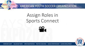 AYSO Assign Roles in Sports Connect
