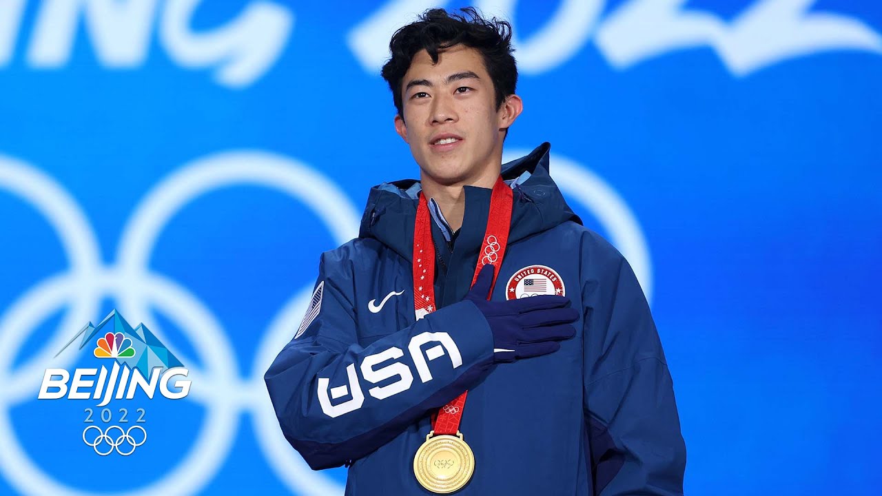 Nathan Chen accepts his very first gold medal after free skate Winter Olympics 2022 NBC Sports