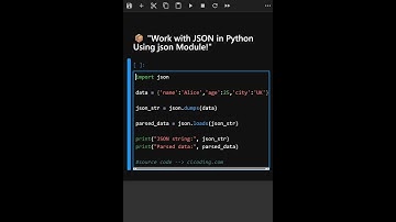 Work with JSON in Python Using json Module