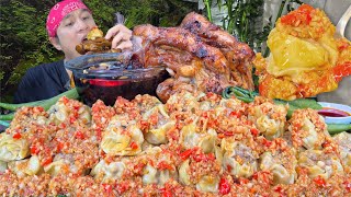 Super Y Siomai & Mang Inasal Chicken With Chili Garlic Sauce Mukbang