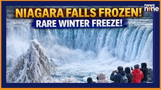 Download Lagu Partially Frozen Niagara Falls Stuns Tourists Amid Harsh Winter Cold MP3