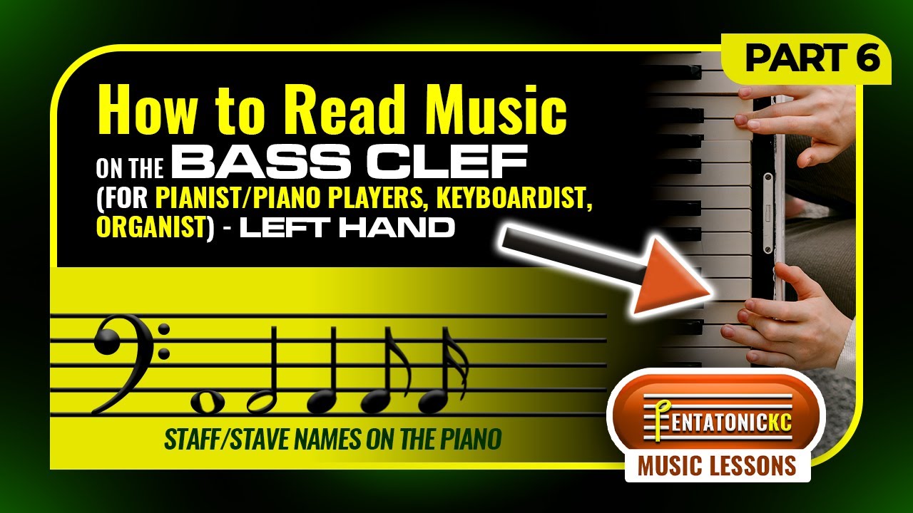 How to read music on the Bass Clef - for Piano Keyboard or Organ LEFT ...