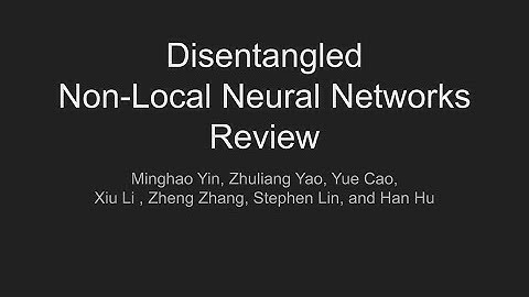 Disentangled Non local Neural Networks