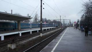 ТЭП70 с поездом №61 СПб-Кишинев и 2тэ116у. ЗВУК!