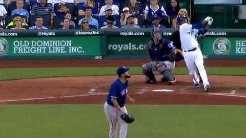 Alcides Escobar belts a two run homer off the pole