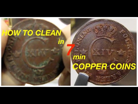 How to GENTLY CLEAN Copper Coin with Olive Oil in 7 min