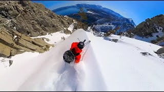 Video Game View: A Moment of Zen While Charging One of the Most Gorgeous Chutes on Earth Above Tahoe
