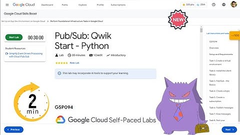 Pub/Sub: Qwik Start - Python  | #2024 | #GSP094 |#qwiklabs