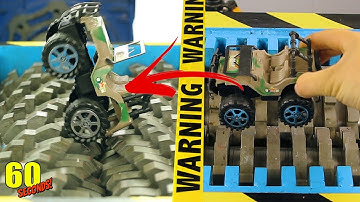 60 SECONDS Experiment - SHREDDING VS Toy Jeep | CRASH TEST