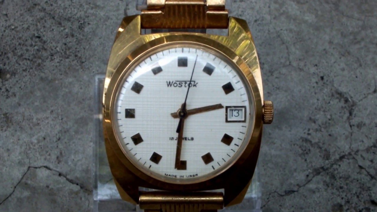 Vintage VOSTOK WOSTOK (ВОСТОК) 18 Jewels Gold Plated AU 5 USSR ...