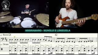 Video thumbnail of "Nuvole e Lenzuola(Negramaro) Drum&Bass(sheet music)"