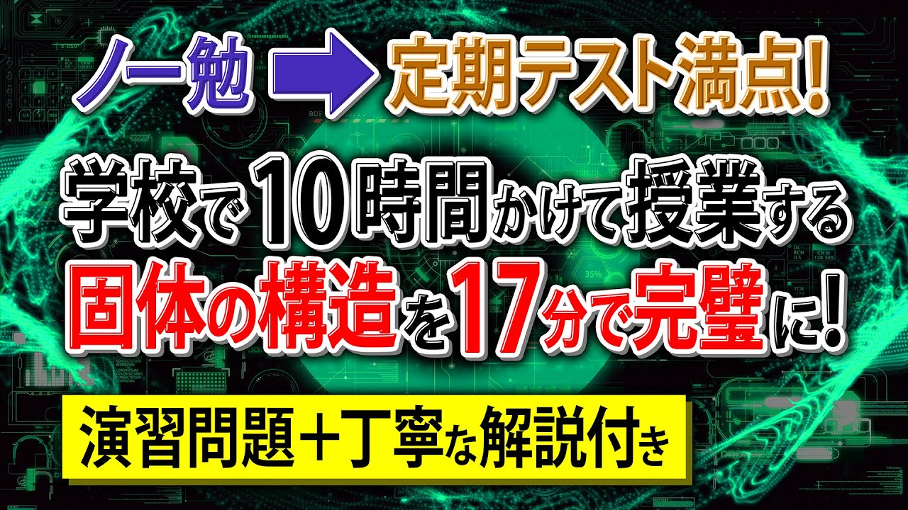 【知識ゼロ➡無双】「固体の構造」はじめから丁寧に解説。初学者でも余裕で満点！【高校化学・理論化学】固体の構造