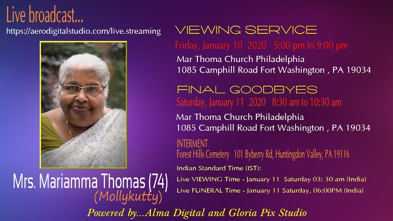 Funeral Mrs.mariamma Thomas