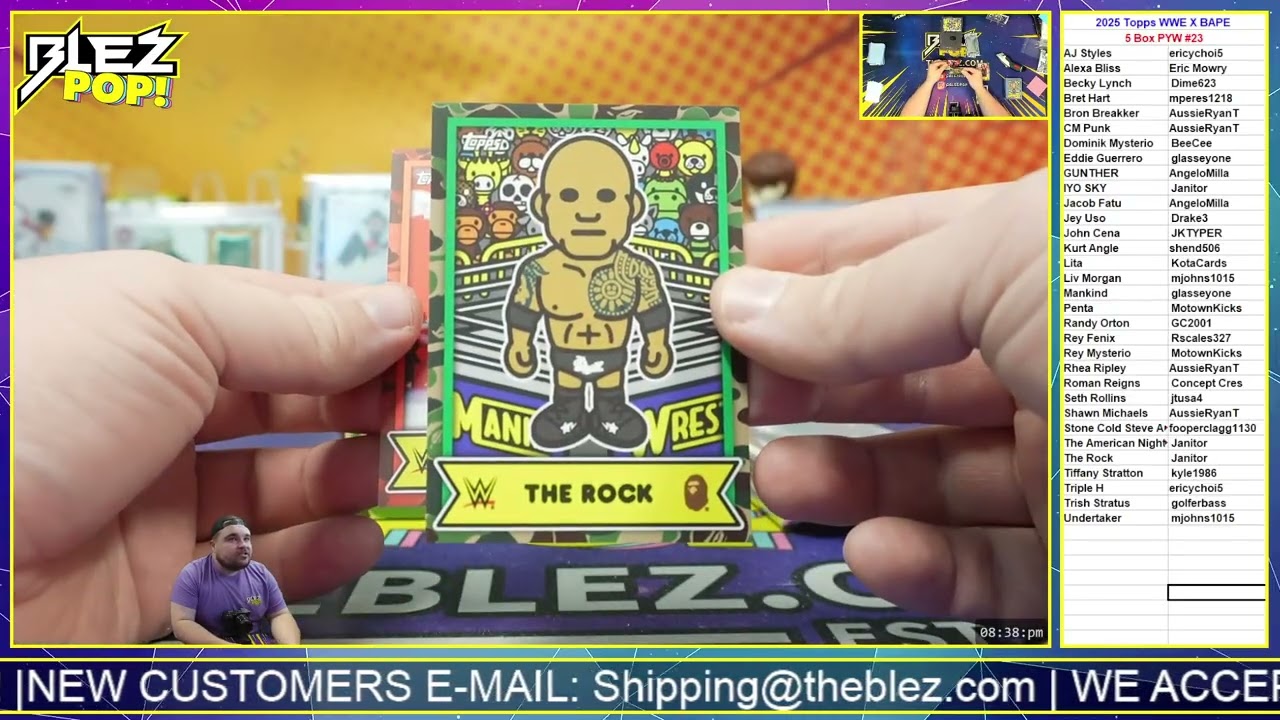 2025 Topps WWE x BAPE 5 Box Pick Your Wrestler #23