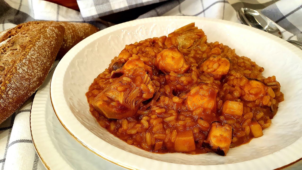 ARROZ MELOSO DE PULPO y sepia con alcachofas