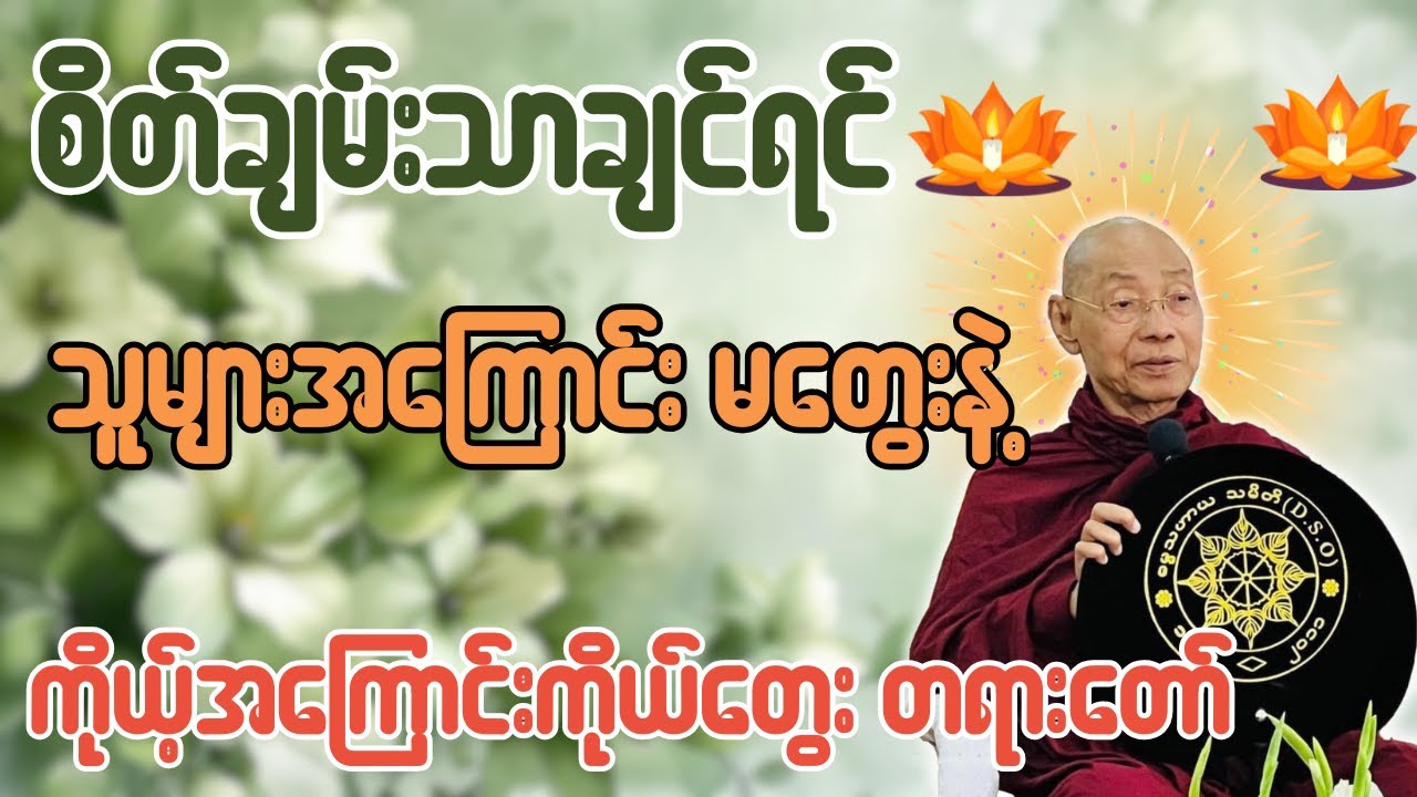 စိတ်ချမ်းသာချင်ရင် သူများအကြောင်း မတွေးနဲ့ ကိုယ့်အကြောင်းကိုယ်တွေးတရားတော် - ပါချုပ်ဆရာတော်