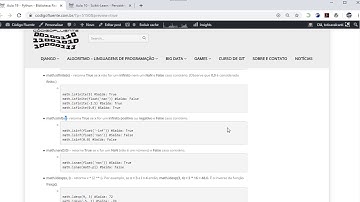 Aula 19 - Python - Biblioteca Padrão - Módulo math