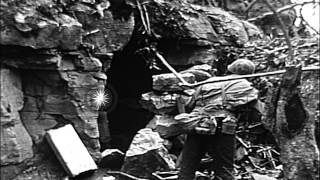 U.s. Marines Seek Out Remaining Japanese Defenders In Final Days Of Battle For Iw...hd Stock Footage