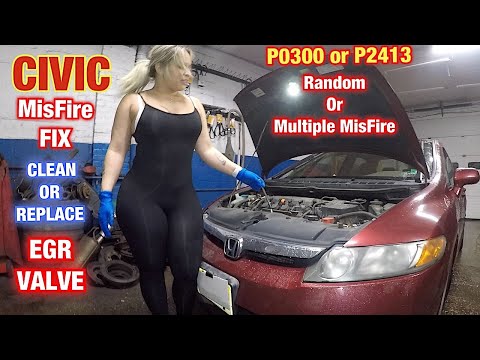 Honda Civic Random or Multiple misfire fix, Clean EGR valve code P0300 code p2413