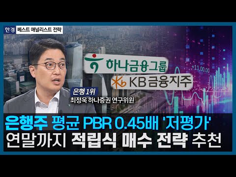 은행주 평균 <strong>PBR</strong> 0.45배 &amp;#39;저평가&amp;#39; 연말까지 적립식 매수 전략 추천 / 베스트 애널리스트 전략 / 한국경제TV