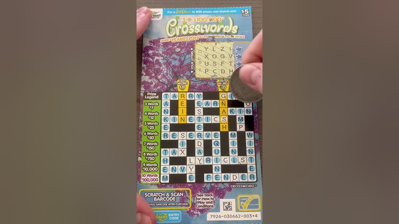 Crosswords Winning Scratch Ticket YouTube