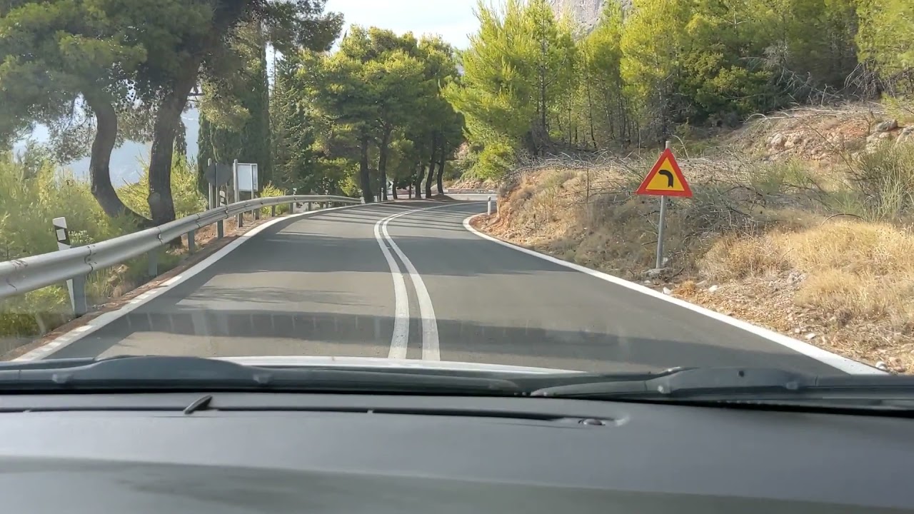 Greece - Driving Athens To Delphi Meteora Curvy Mountain Road