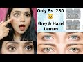 Cheap grey  hazel contact lenses on dark indianblack eyes from amazon  affordable colour lenses