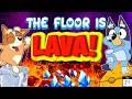 Bluey Volcano Jump Brain Break 🌋 Hot Floor For Kids | Action Song | Songs For Kids