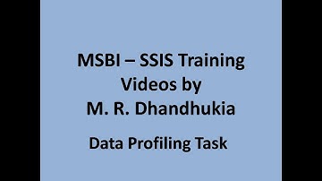 MSBI - SSIS - Data Profiling Task