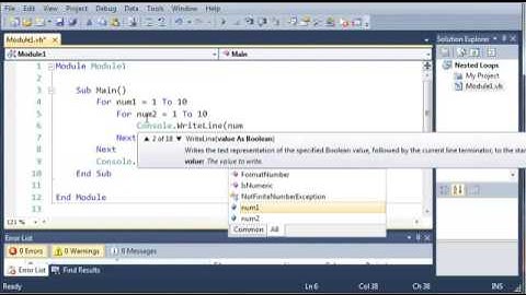 Visual Basic Tutorial   34   Nested Loops ‏