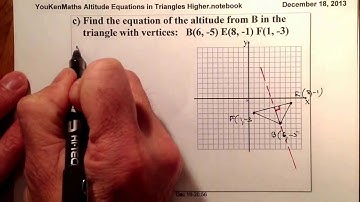 Finding Altitude Equations in Triangles Higher Straight Line