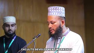 Nahidul Islam presented the history of Nurul Ulum Madrasa at the faculty development workshop