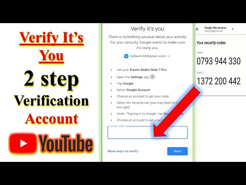 Verify It S You 2 Step Verification Google L Google Security Verification Code Youtube