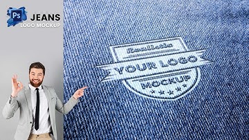 How to create a realistic logo mockup on blue jeans or blue fabric using Adobe Photoshop