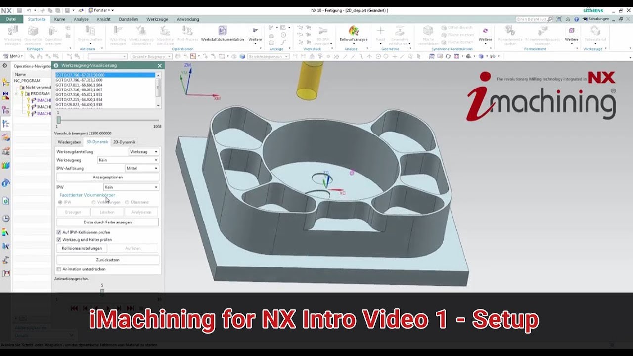 iMachining for NX Intro Video 1 - Setup