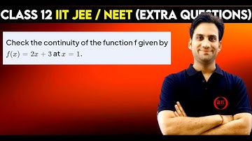 Check the continuity of the function f given by f(x) = 2x + 3 at x = 1.