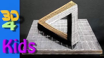 easy 3D drawing! draw Impossible Triangle step by step for kids