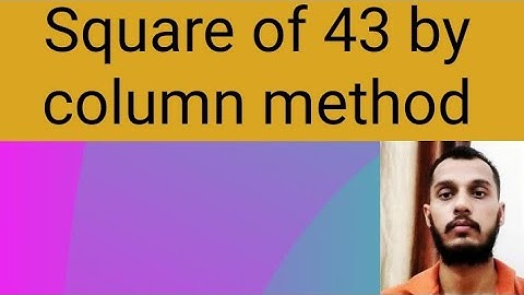 square of 43 by column method|| #maths #ncertmaths #squarenumber
