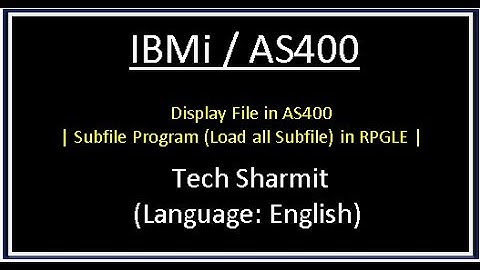 IBMi (AS400) - Subfile Program | subfile in as400 |  subfile programming in rpgle | loadall subfile