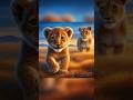 Lion meets kitten. #cat #kitten #lion #catshorts #animals #ai #catshorts #safari #safari