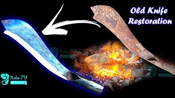 Rusty Knife Restoration | Turn from Rusty Billhook Knife into an amazing new Bill hook Knife