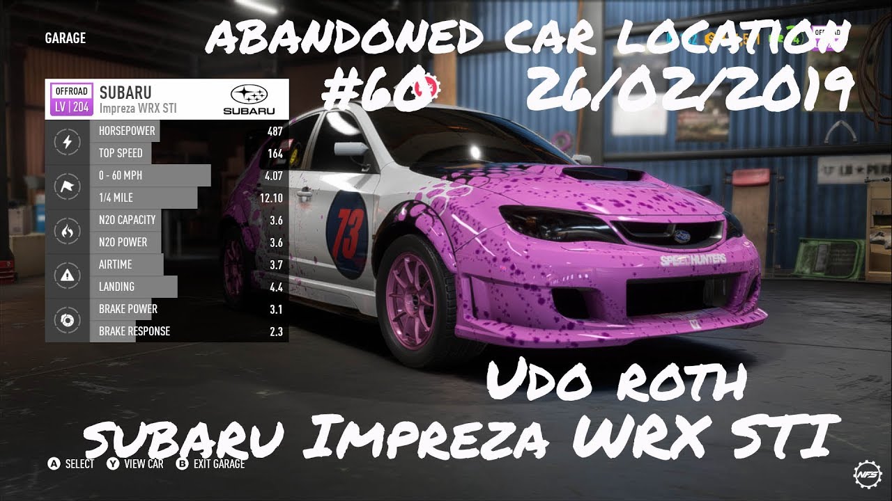 nfs payback abandoned car march 26 2019